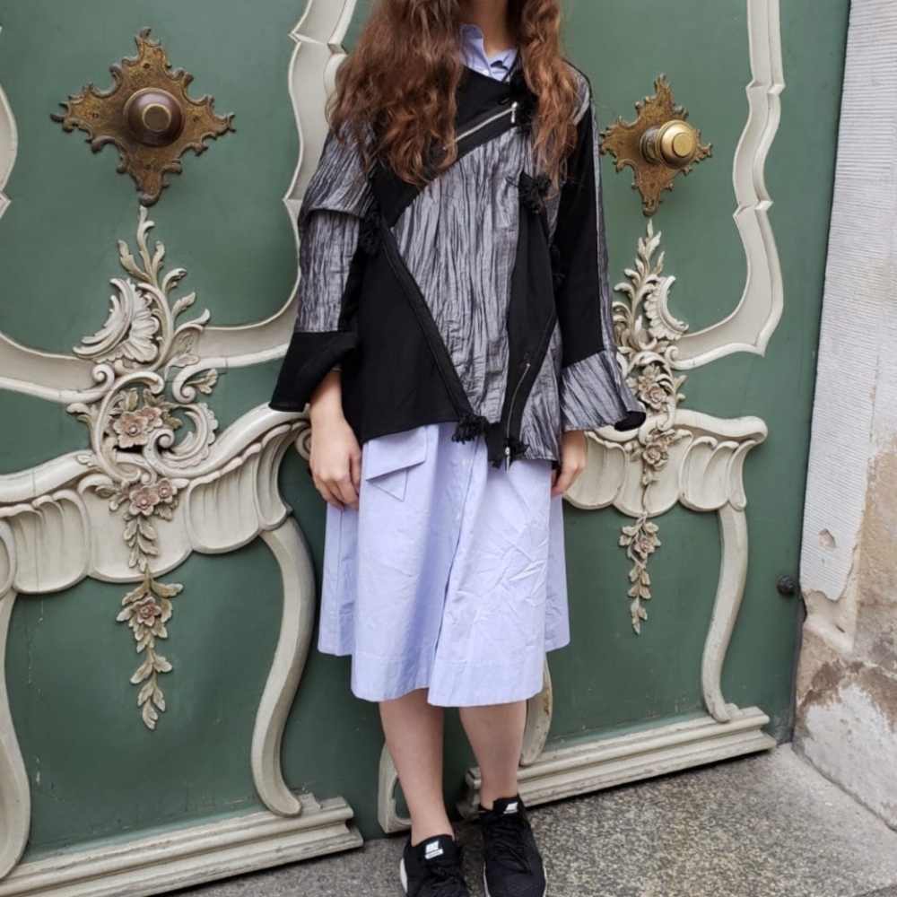 Siewierski Andrzej Statement Piece Flared Sleeve Patchwork Top - Picture 2 of 15